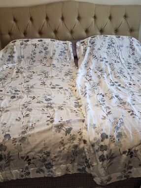 Allen & Roth Floral Print Sheer Curtains Set 52 X 82